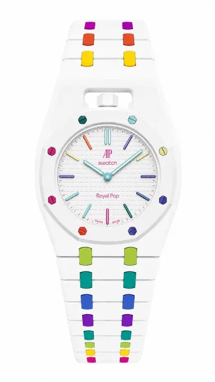 Huit Blanc Rainbow 2-Tone AP x Swatch Wristband Conversion Bracelet